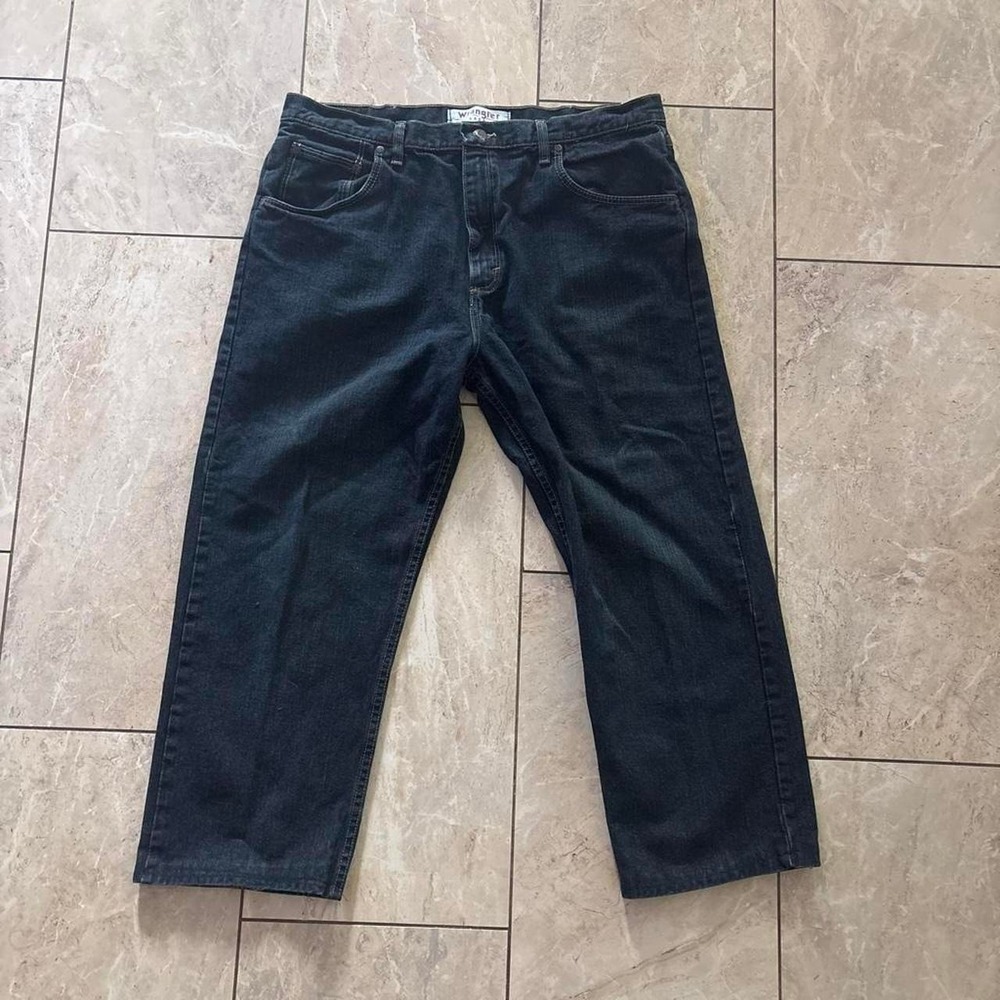 Wrangler Premium Denim Relaxed Fit Navy Blue Jeans 38x30 WR001AN